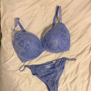 Victoria's Secret Purple/Blue  Lace Bra Set